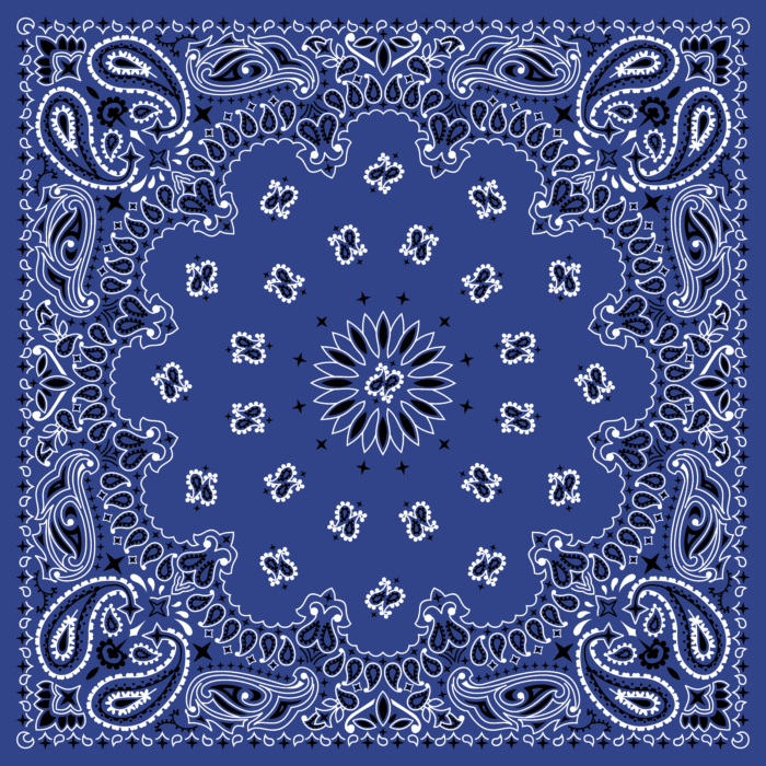 Tissu Imprimé Bandana Paisley 64 Bleu Foncé, 10 tissus au choix