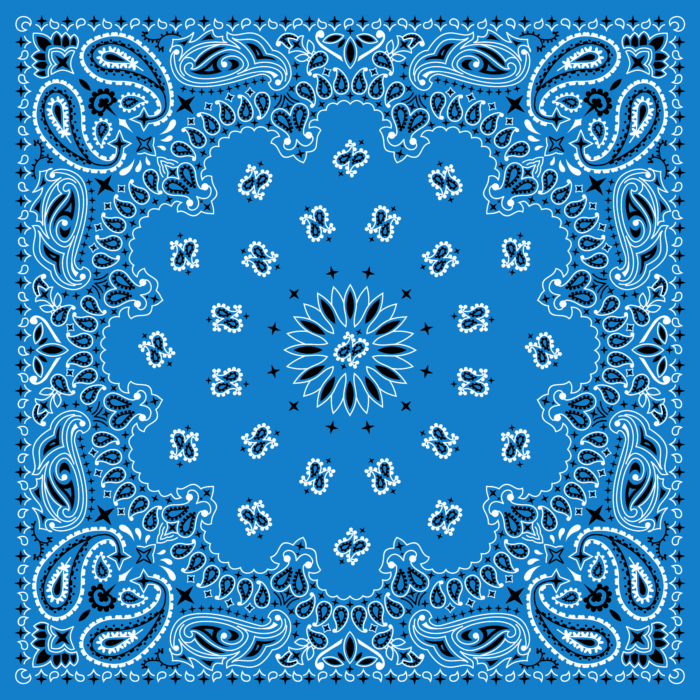 Tissu Imprimé Bandana Paisley 69 Bleu Celeste, 10 tissus au choix