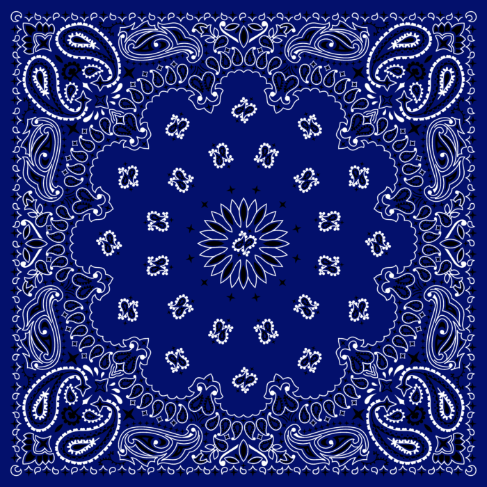 Tissu Imprimé Bandana Paisley 70 Bleu de France, 10 tissus au choix