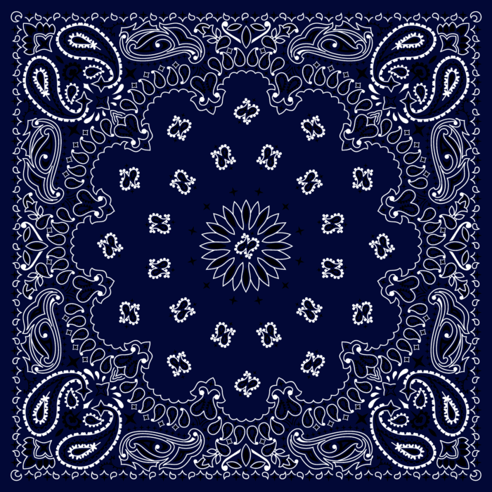 Tissu Imprimé Bandana Paisley 71 Bleu Marine, 10 tissus au choix