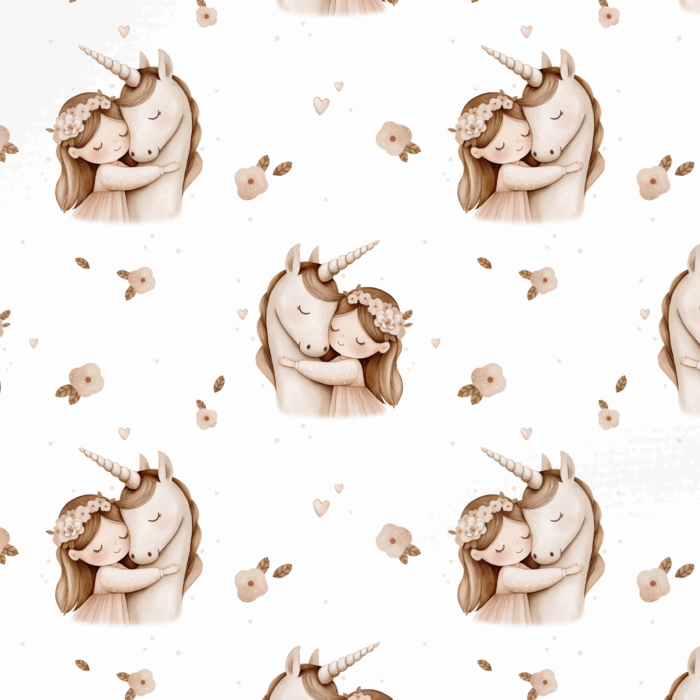 Tissu Imprimé Licorne Câlin Douceur, 10 tissus au choix