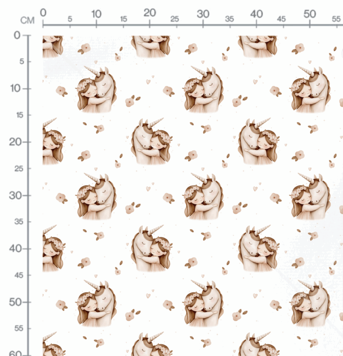 Tissu Imprimé Licorne Câlin Douceur, 10 tissus au choix – Image 2
