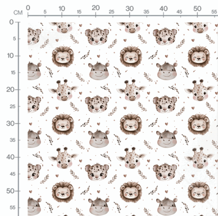 Tissu Imprimé Animaux de la Jungle Love, 10 tissus au choix – Image 2