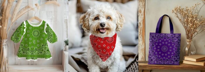 Tissu Imprimé Bandana Paisley 30 Marron Carré, 10 tissus au choix – Image 4