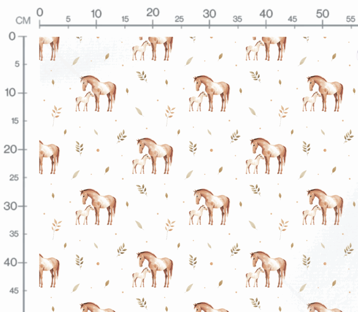 Tissu Imprimé Cheval Maman Et Bébé, 10 tissus au choix – Image 2