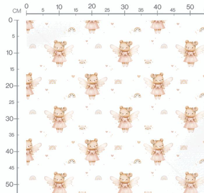 Tissu Imprimé Fée Rose Ourson, 10 tissus au choix – Image 2
