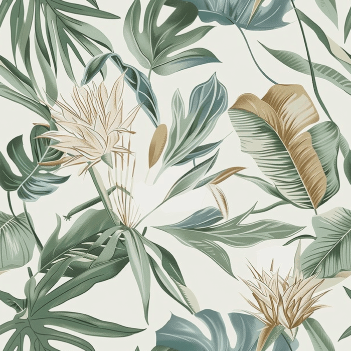Tissu Feuilles Tropical Jungle, 10 tissus au choix