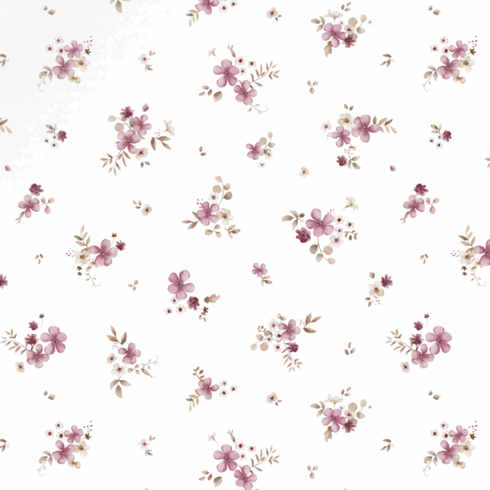 Tissu Fleuri Amour Magenta Blanc, 10 tissus au choix