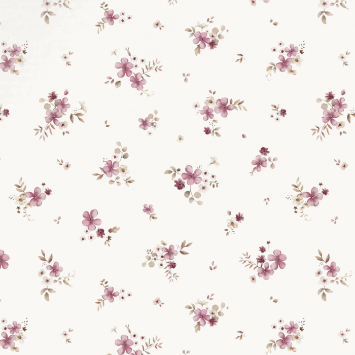 Tissu Fleuri Amour Magenta Crème, 10 tissus au choix