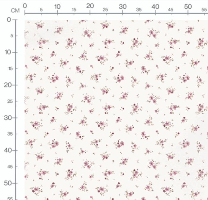 Tissu Fleuri Amour Magenta Crème, 10 tissus au choix – Image 2