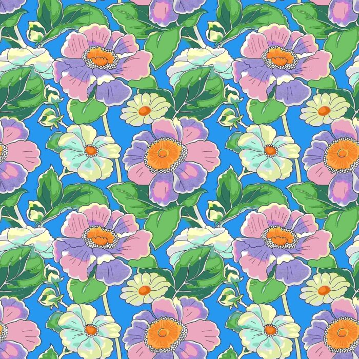 Tissu Fleurs Couleurs Margot, 10 tissus au choix