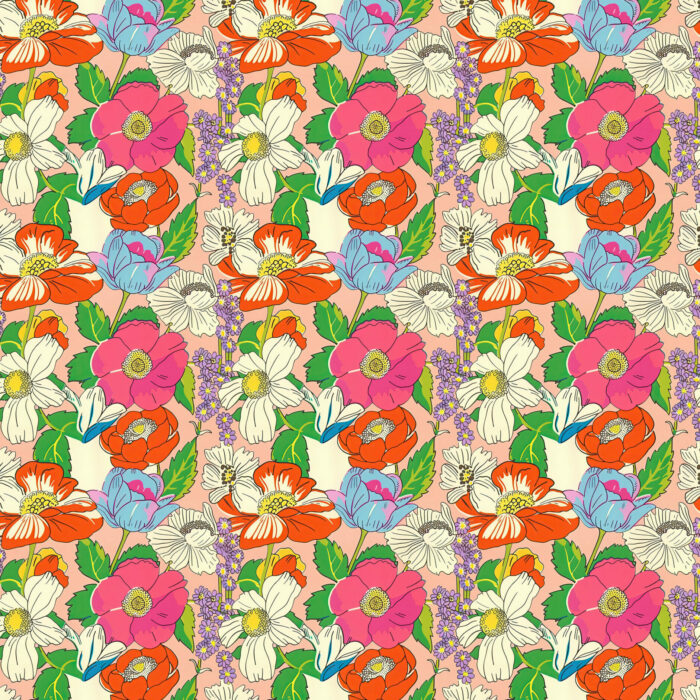 Tissu Fleurs Couleurs Mila, 10 tissus au choix