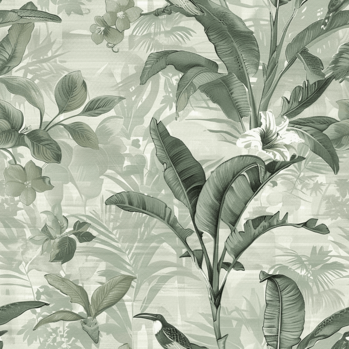 Tissu Feuilles Jungle Tropical Vintage, 10 tissus au choix