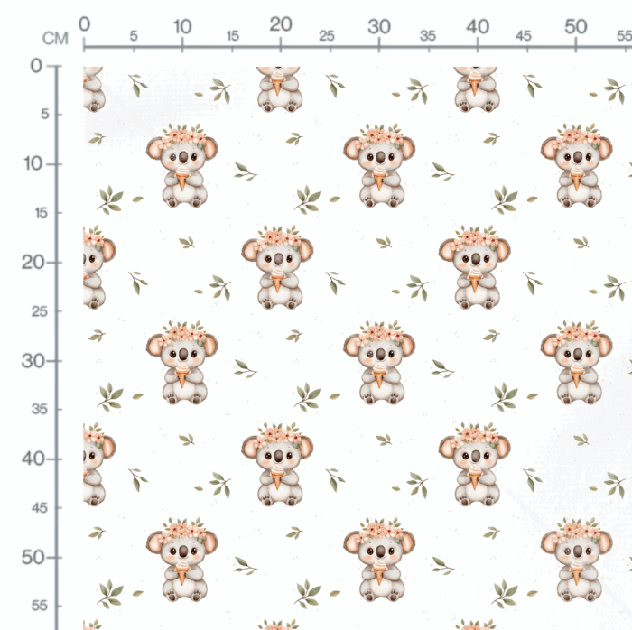 Tissu Imprimé Koala Fleur Glace, 10 tissus au choix – Image 2