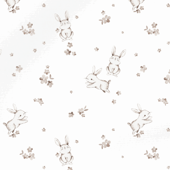 Tissu Imprimé Lapin Adorable Petites Fleurs, 10 tissus au choix