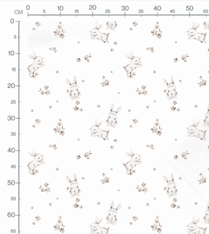 Tissu Imprimé Lapin Adorable Petites Fleurs, 10 tissus au choix – Image 2