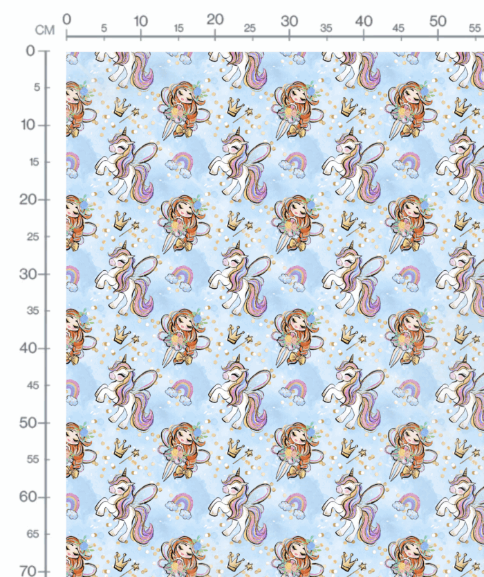 Tissu Imprimé Licorne Fille Paillettes, 10 tissus au choix – Image 2