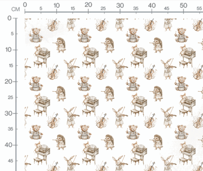 Tissu Imprimé Musique Animaux, 10 tissus au choix – Image 3