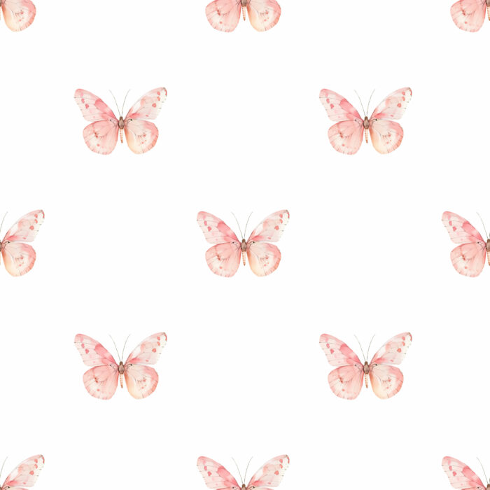 Tissu Imprimé Papillons Delicatesse Rose, 10 tissus au choix