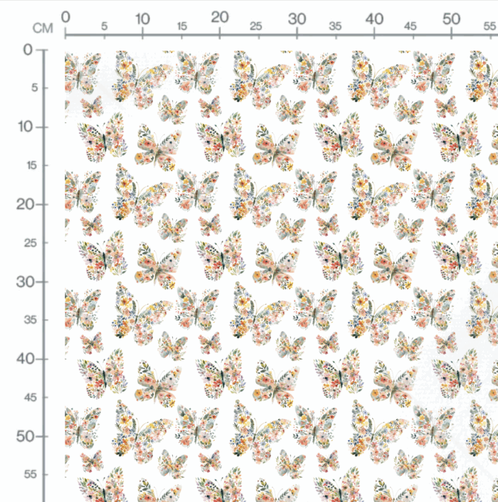 Tissu Imprimé Papillon Fleuri Couleurs, 10 tissus au choix – Image 2