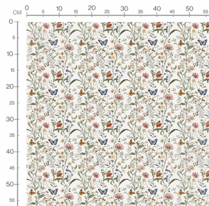 Tissu Imprimé Papillon Fleurs Sauvages, 10 tissus au choix – Image 2