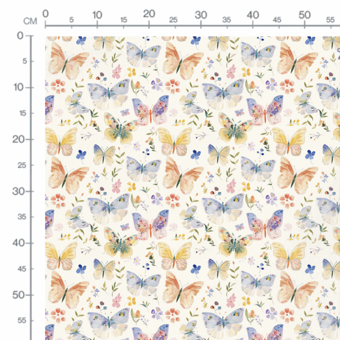 Tissu Imprimé Papillons Aquarelle Couleurs, 10 tissus au choix – Image 2