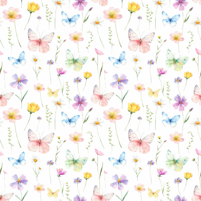 Tissu Imprimé Papillons Couleurs Du Printemps, 10 tissus au choix