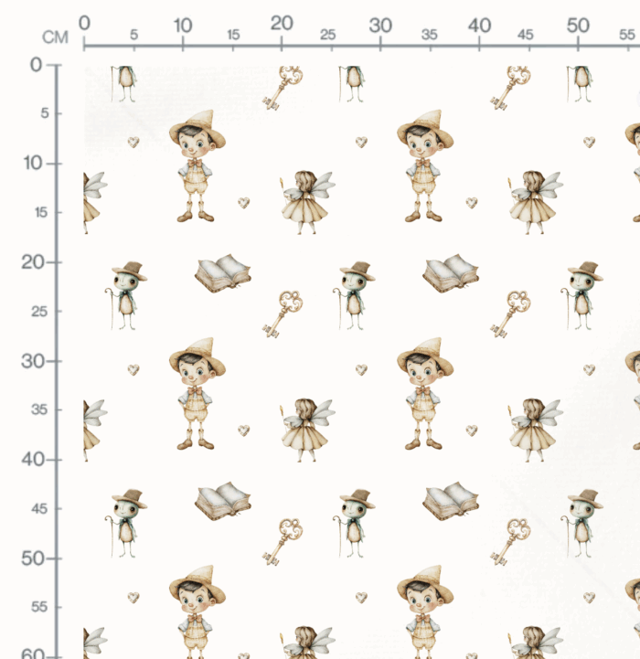 Tissu Imprimé Pinocchio Vintage, 10 tissus au choix – Image 3