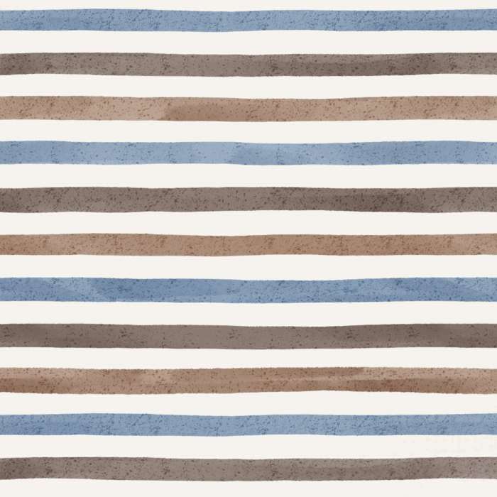 Tissu Imprimé Rayures Aquarelle Marron et Bleu, 10 tissus au choix