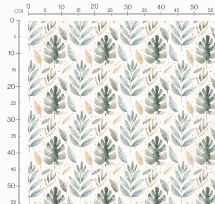 Tissu Feuilles de Foret Creme, 10 tissus au choix – Image 3
