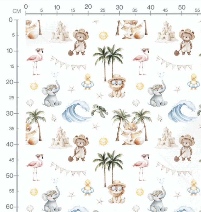 Tissu Exclusif Animaux en Vacances, 10 tissus au choix – Image 2