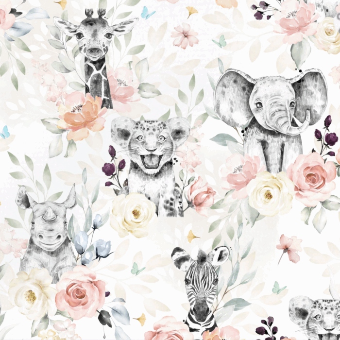 Tissu Imprimé Animaux Savane Printemps, 10 tissus au choix