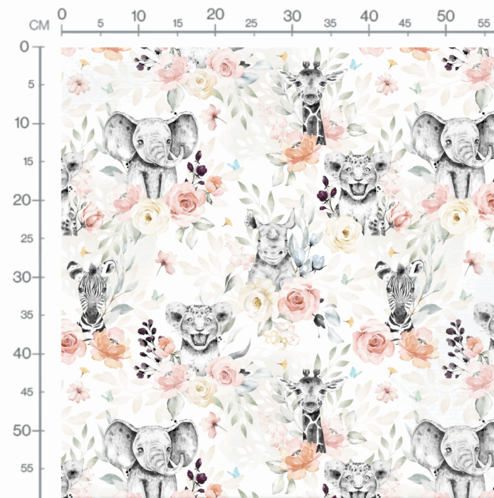 Tissu Imprimé Animaux Savane Printemps, 10 tissus au choix – Image 2