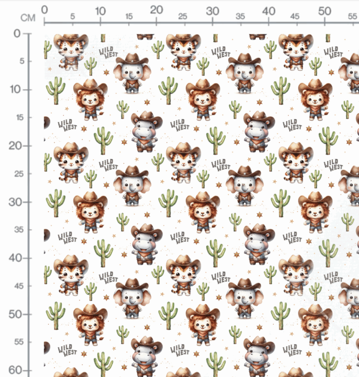 Tissu Imprimé Lion Elephant Cactus, 10 tissus au choix – Image 2