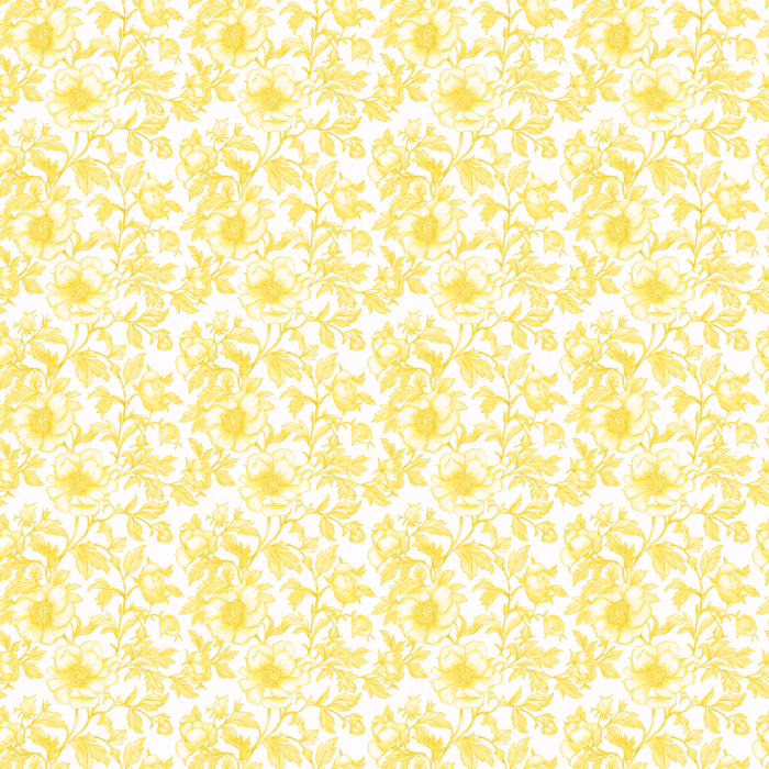 Tissu Inspiration Toile de Jouy Pivoines Jaune, 11 tissus au choix