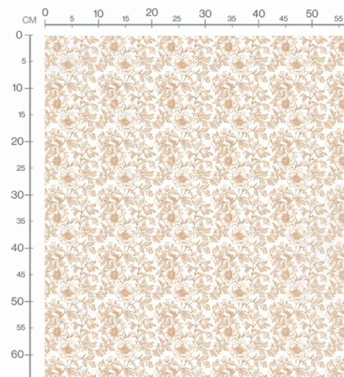 Tissu Inspiration Toile de Jouy Pivoines Marron, 11 tissus au choix – Image 3