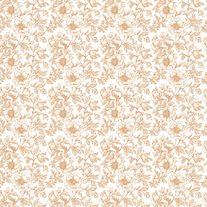 Tissu Inspiration Toile de Jouy Pivoines Marron, 11 tissus au choix