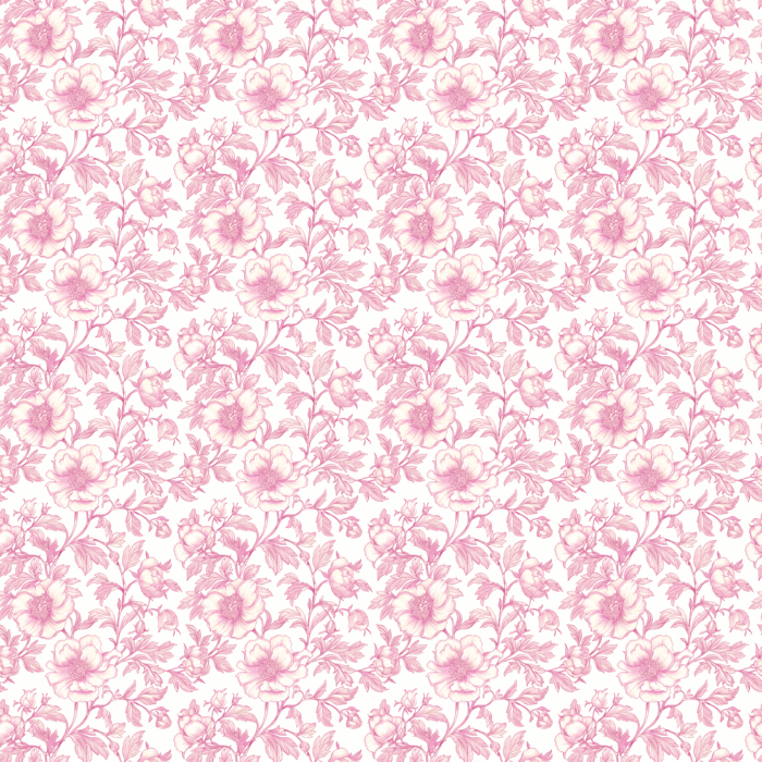 Tissu Inspiration Toile de Jouy Pivoines Rose, 11 tissus au choix