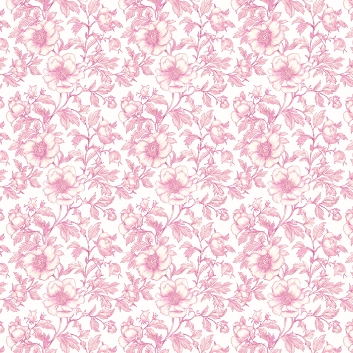 Tissu Inspiration Toile de Jouy Pivoines Rose, 11 tissus au choix