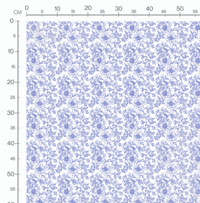 Tissu Inspiration Toile de Jouy Pivoines Royal, 11 tissus au choix – Image 3