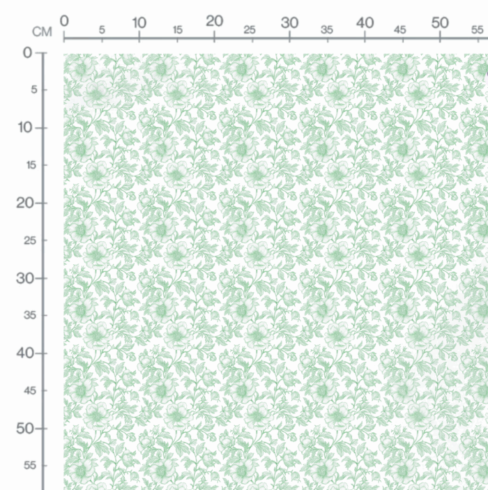 Tissu Inspiration Toile de Jouy Pivoines Vert, 11 tissus au choix – Image 3