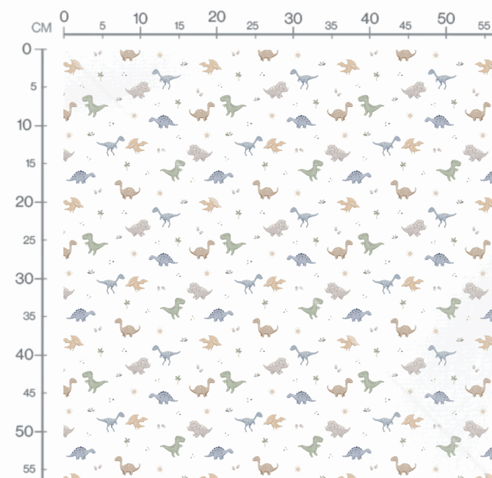 Tissu Imprimé Dino Petit Soleil Blanc, 10 tissus au choix – Image 2