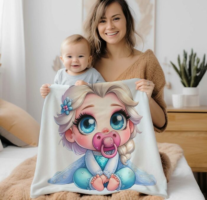 Panneau Couverture Bébé Princesse Bleu – Image 2