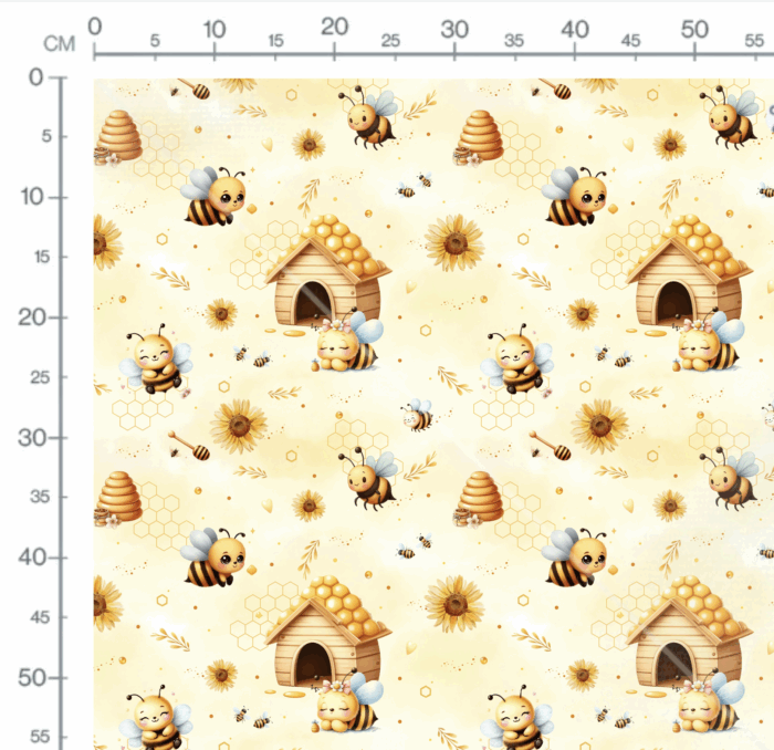 Tissu Imprimé Abeille Adorable Ruche, 10 tissus au choix – Image 2