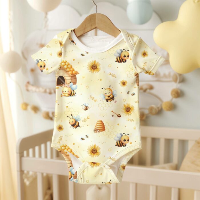 Tissu Imprimé Abeille Adorable Ruche, 10 tissus au choix – Image 3