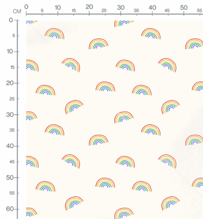 Tissu Imprimé Arc-en-ciel Couleurs Crème, 10 tissus au choix – Image 2