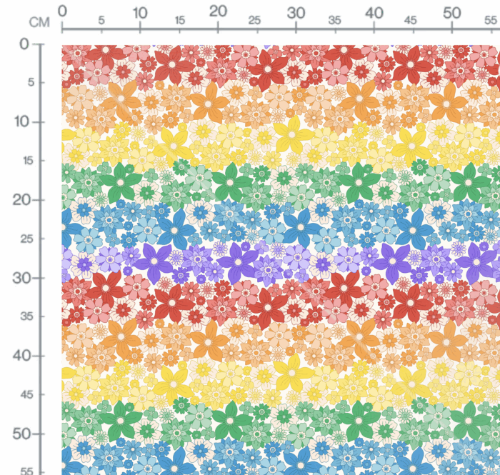Tissu Imprimé Arc-en-ciel de Fleurs, 10 tissus au choix – Image 2