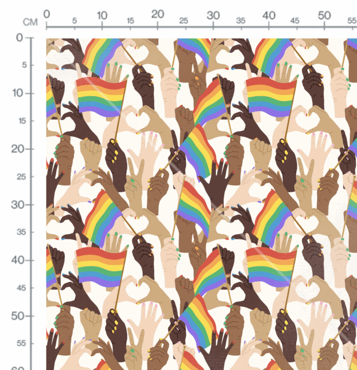 Tissu Imprimé Arc-en-ciel Drapeau, 10 tissus au choix – Image 2