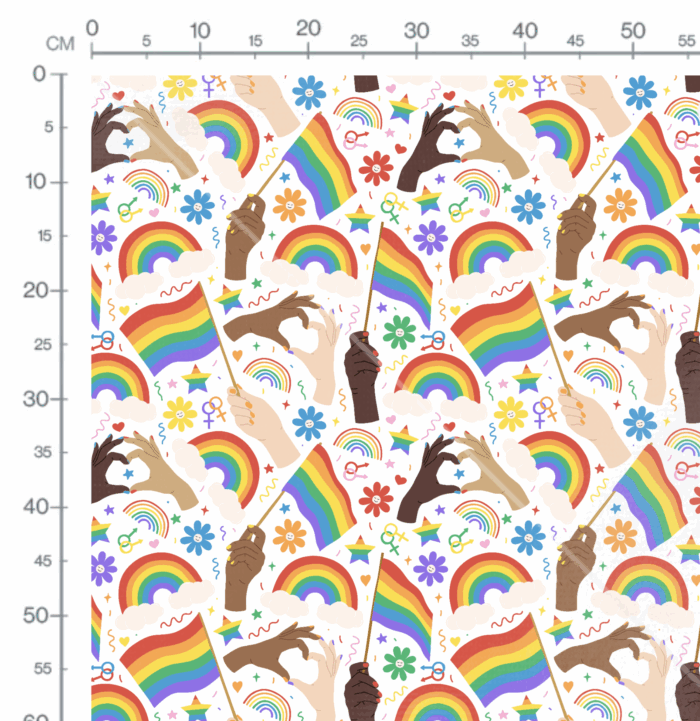 Tissu Imprimé Arc-en-ciel Liberté, 10 tissus au choix – Image 2