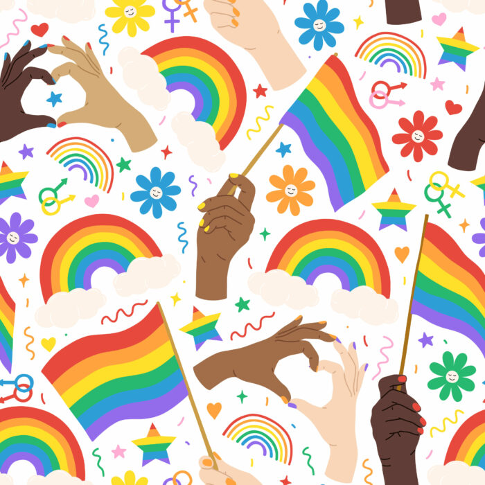 Tissu Imprimé Arc-en-ciel Liberté, 10 tissus au choix